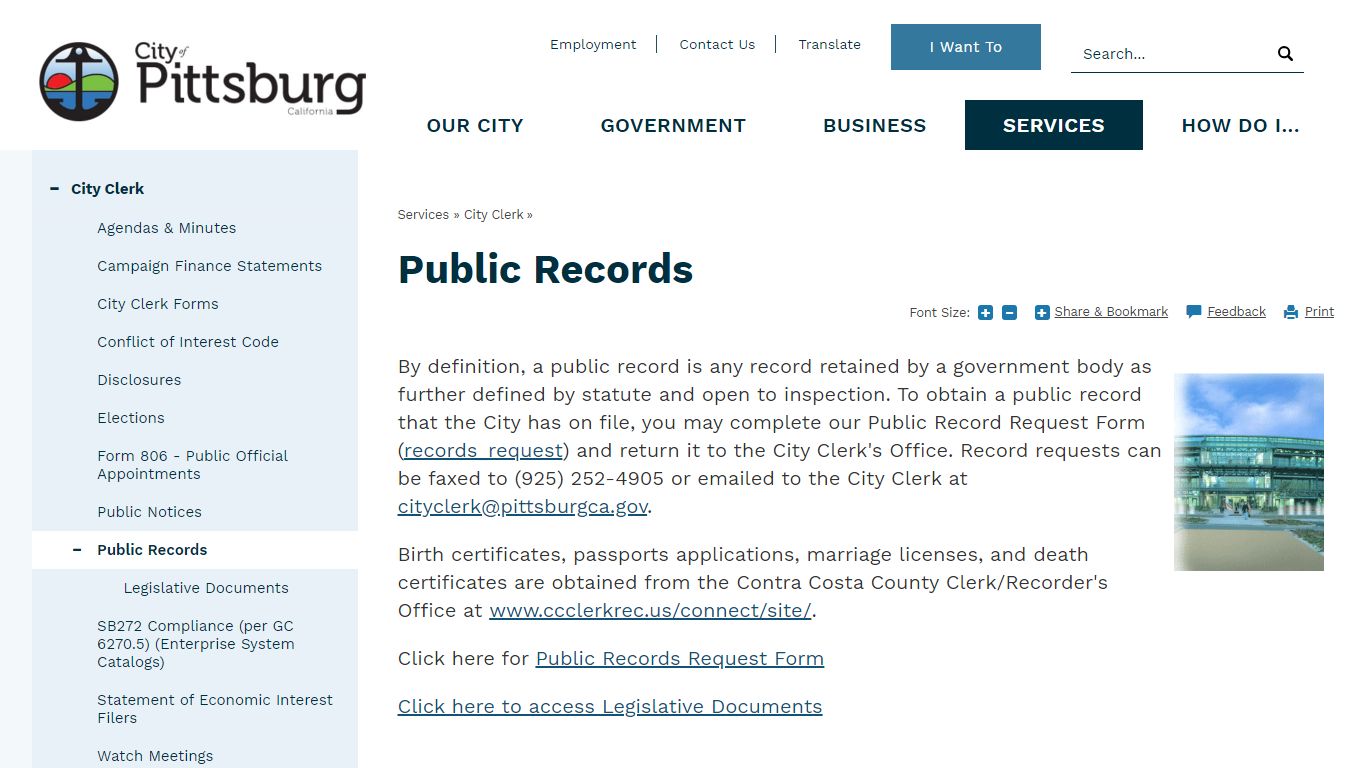 Public Records | City of Pittsburg