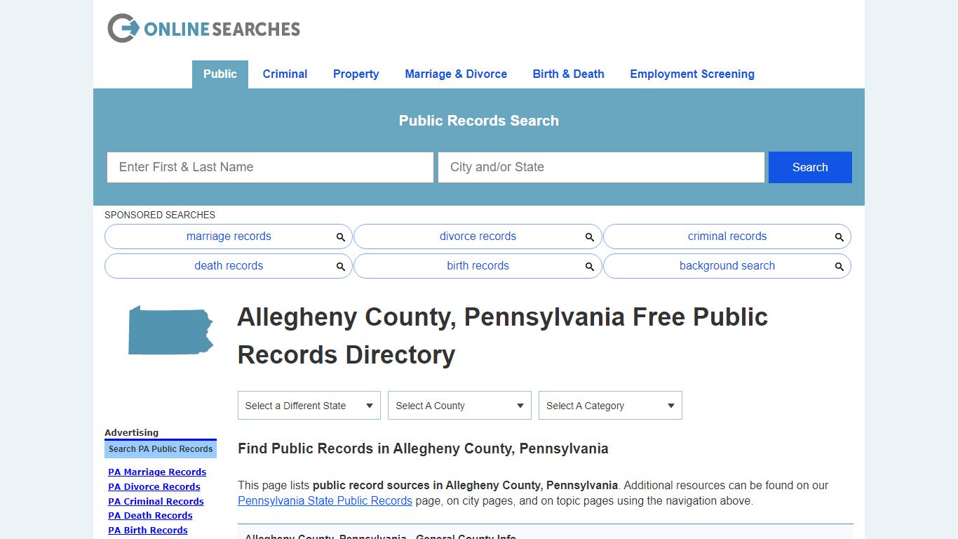 Allegheny County, Pennsylvania Free Public Records Directory